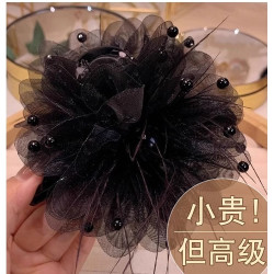 牡丹花高颜值羽毛抓夹新款女气质时尚大号韩版百搭减龄超仙发夹
