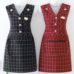 时尚翻领围裙家用厨房棉布罩衣时尚可爱工作服女新款2020爆款坎肩