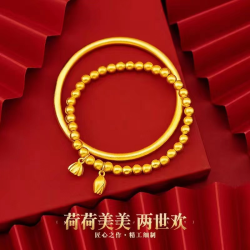 铜合金手镯 正宗饰品正品高级素圈手镯+不掉色手链金色