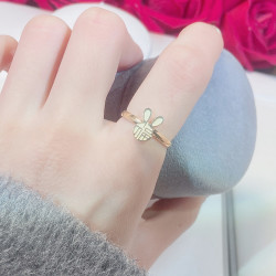 钛钢戒指 简约小众金色不掉色兔子戒指女轻奢可调节闺蜜食指环