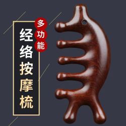 康森阁多功能经络按摩梳疏通经络头部颈肩面檀木眼鼻按摩整木触角