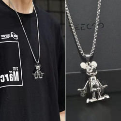 钛钢项链 时尚潮款卡通老鼠造型个性动漫周边配饰长款饰品