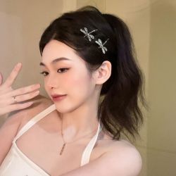 老友记同款发夹蜻蜓ins风复古欧美甜心发卡一字夹少女心辣妹发饰