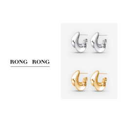 VIGG JEWELRY VIGG 铜合金耳饰 螺旋耳钉 轻奢简约项链耳环时尚百搭饰品