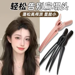 发根自然蓬松夹无痕定位夹女八字刘海鸭嘴夹