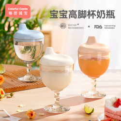 宝宝高脚杯创意牛奶杯鸭嘴杯儿童刻度防摔春节过年酒杯果汁硬料杯