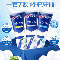 佳洁士 全优7效 亮白+护牙釉+茶香 540g