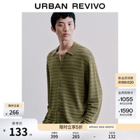 UR UR2026秋季新款男装感翻领纽扣针织开衫外套UMF960010 草绿 S