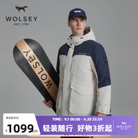 WOLSEY -DUEL派克服800蓬户外防水防风寒男士新款连帽工装外套 极地雪橇色 XL 180