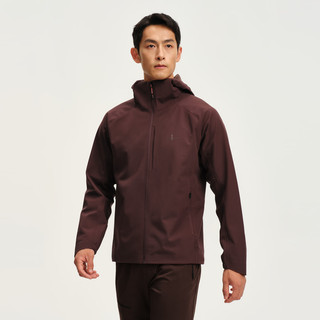 比音勒芬 三防面料 绒感针织连帽夹克 30红咖色 4XL