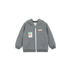 white wheat 儿童2026秋季新款男童连帽卫衣女宝休闲外套 深麻灰  110
