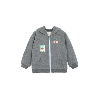 white wheat 儿童2026秋季新款男童连帽卫衣女宝休闲外套 深麻灰  110