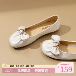 木林森 女鞋休闲单鞋女士蝴蝶结鞋子 通勤一脚蹬女生鞋子百搭优雅女鞋