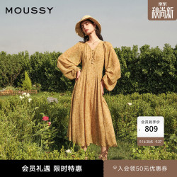 MOUSSY 南法度假风碎花浪漫优雅连衣裙028HSZ30-1701 070米色 S 00001/S