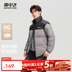 雪中飞 短款立领羽绒服 岩石灰 M码