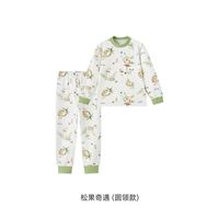 英氏 儿童保暖内衣睡衣套装 居家服 松果奇遇（圆领款）