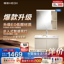 恒洁 E0级 浴室柜套装 陶瓷一体盆 智能美妆柜