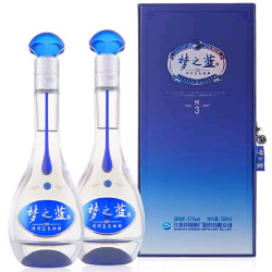 洋河 蓝色经典 梦之蓝M3-52度 浓香型白酒 500ml*2瓶 含礼袋
