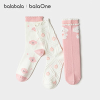 巴拉巴拉 balaOne儿童袜含羊毛三双装 红白色调00361 5-7岁 120cm