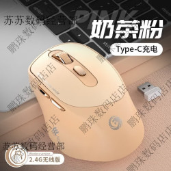 TY pe-c接口蓝牙无线鼠标可充电式静音笔记本平板电脑台式办公游戏 粉-按键静音-舒 官方标配_粉-按键静音-舒适握感