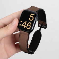 匠戴 适用华为FIT5手表表带watchfit4男款专用磁吸方扣皮质折叠表带fit5pro智能运动腕表fit3透气男高级夏季