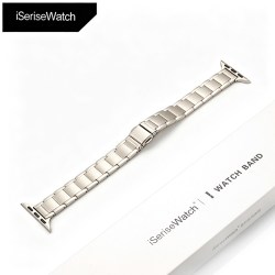 iSeriseWatch 适用苹果手表iwatch表带S11/s12不锈钢金属表带s10夏s9高级小蛮腰钢带ultra透气三株se女生细款