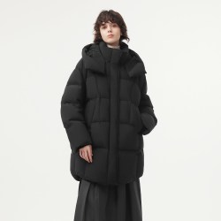 坦博尔 户外冬季羽绒服女中长连帽加厚宽松保暖时尚外套