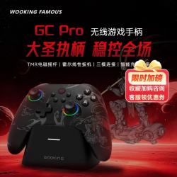 吾空 吾游无线游戏手柄三模蓝牙2.4G适配PC平板手机switch电脑Steam地平线6怪物猎人双霍尔遥杆 吾游GCpro-进阶黑+接收器+充电底座