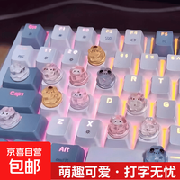 打游戏增高键帽美甲键盘贴长指甲打字神器网吧办公室敲键盘辅助神器打瓦LOL适用可重复使用无痕 透色 一套送粘胶