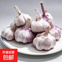 京喜 大蒜山东干大蒜紫白皮大蒜5-6cm大蒜新大蒜产地直发紫白皮大蒜 优选5-6头200克单果5-6cm