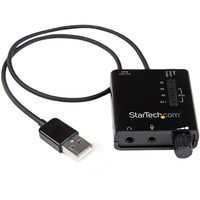 StarTech.com USB外置声卡 SPDIF数字光纤输出 5.1环绕声 96kHz/24bit高采样 3.5mm耳麦接口 笔记本台式机通用 黑色//白色 0.6*1.8 英寸 (约 2*5 cm)