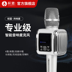 权盟 手机K歌麦克风音箱一体无线话筒自带声卡蓝牙音响车载唱歌神器生日礼物 共响麦