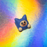 佳依乐 呆猫怪物猎人艾露猫卡通周边动漫键帽猫个性树脂二次键帽 蓝紫的 帽 蓝紫色