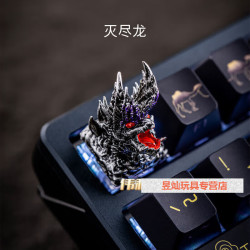 佳依乐 怪物猎人周边 Teo炎王龙Chameleos霞龙树脂个性键帽机械的 灭尽龙