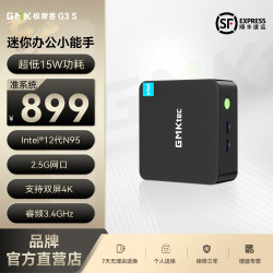 极摩客 G3 N100处理器 雅丹黑 8GB+256GB 迷你主机