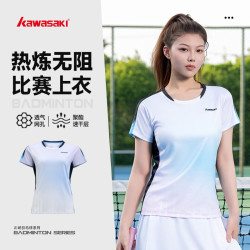 KAWASAKI 专业羽毛球服套装女款速干透气吸汗短T恤短裙运动服