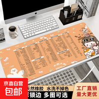超大号鼠标垫防滑办公快捷键网吧电竞加厚柔软桌面垫PS快捷键电脑桌面键盘垫学生防水桌面垫 富婆-快捷键 800*300mm  3mm厚