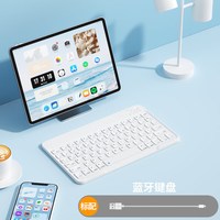 航世 无线蓝牙iPad键盘可充电静音超薄便携迷你适用苹果电脑手机外接鼠标键鼠打字套装女生可爱 典雅白丨蓝牙键盘丨带Type-C充电线