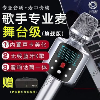 权盟 新款麦克风R2无线蓝牙话筒音响一体声卡直播手机K歌家用户外 标配版 _标配版