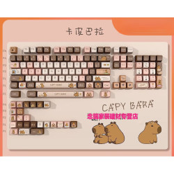 佳依乐 卡皮巴拉周边主题键帽PBT五面热升华机械键i盘i帽MDA二次礼物 的  134键