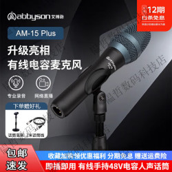 艾博逊AM15PLUS有线电容麦克风手持48V话筒主播k歌录音直播声卡套装会议主持舞台演出高降噪 艾正品保障 艾博逊AM15PLUS有线电容麦克风手持