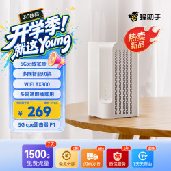 蜂助手 5G RedCap CPE路由器P1 家用无线宽带+WiFi6(AX800) 移动随身wifi 无线网卡 P1