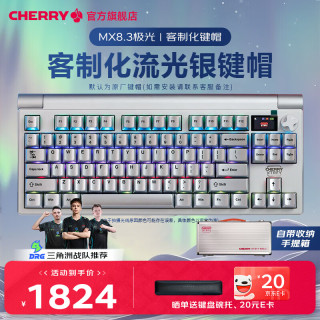 CHERRY MX8.3 繁花三模无线蓝牙电竞机械键盘全键热插拔8K扫描率铝合金机身 生日七夕礼物 MX8.3极光 + 流光银键帽
