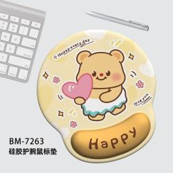 菁蝴蝶黄油小熊周边鼠标垫手腕硅胶记忆棉笔记电脑办公键盘小号鼠标垫 08 可爱小熊鼠标垫