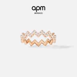 APM Monaco 玫瑰金色Vague戒指女小众设计尾戒生日礼物