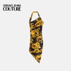 VERSACE JEANS COUTURE 女士印花垂褶单肩迷笛连衣裙