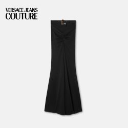 VERSACE JEANS COUTURE 女士罗纹垂褶长款半身裙