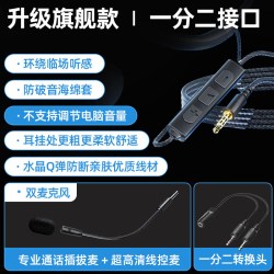利威朗 电脑耳机 USB有线带麦 黑色 一分二接口