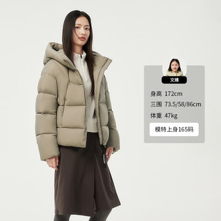 坦博尔 TBF530360D 连帽短款羽绒服 松木棕 XL