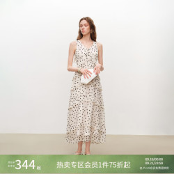 自巧 小个子无袖多层荷叶边雪纺连衣裙女2026夏季新款 白底黑点 XXS （尺码：1）